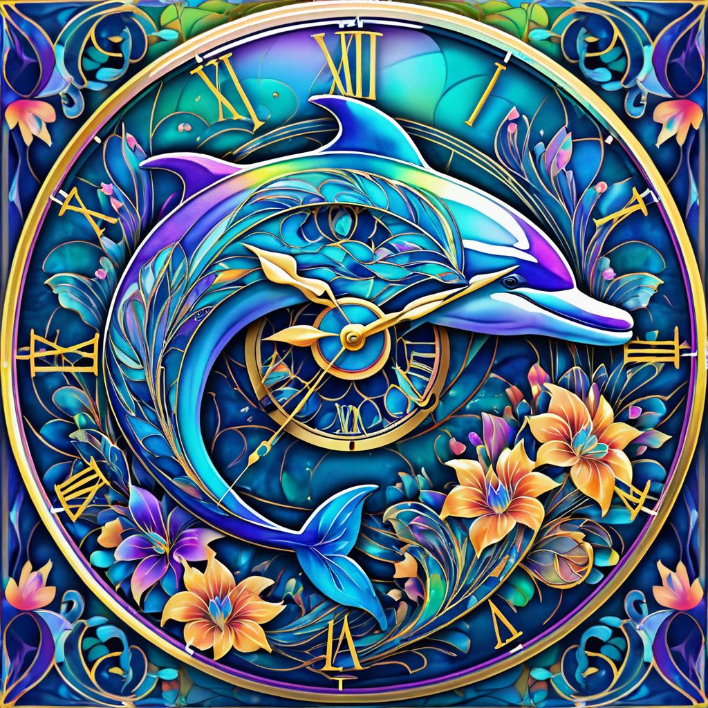 Vibrant Art Nouveau Dolphin Masterpiece