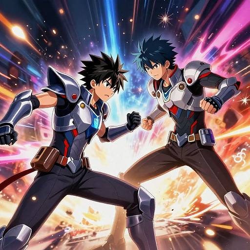 AI-Enhanced Anime Battle Scene