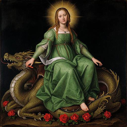 Renaissance Woman on Dragon Throne