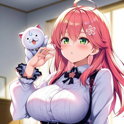 Illustration of 35p (sakura miko), hololive in the style of Raiou