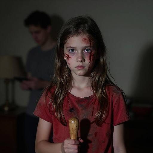 Mysterious Girl in a Dimly Lit Room