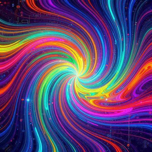 Vibrant Neon Abstract Sci-Fi Composition