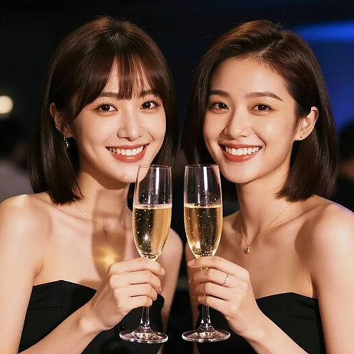 Cheerful Women Toasting Celebration