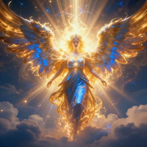 Majestic Biblical Angel with Flaming Eyes