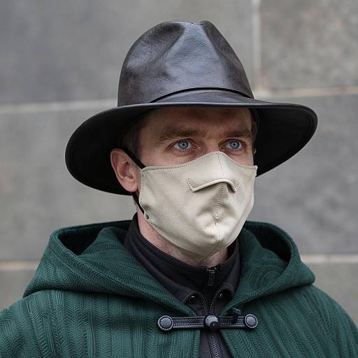 Intense Gaze of a Mysterious Man