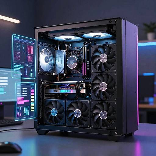 Futuristic Multi-GPU Computer Setup