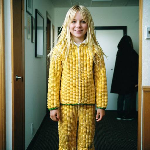 Joyful Boy in Youth Corn Costume