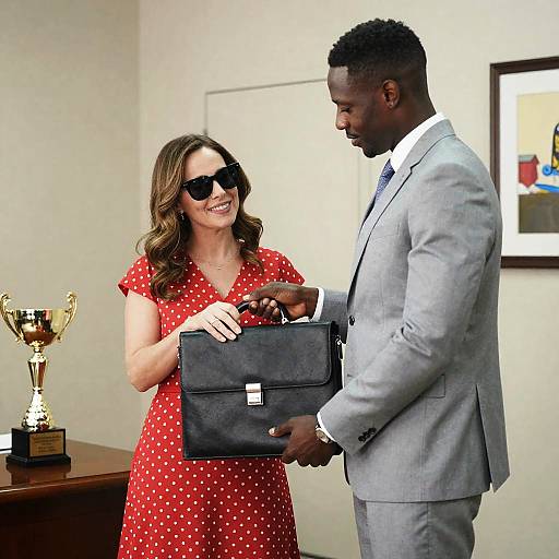 Office Scene with Stylish Professionals