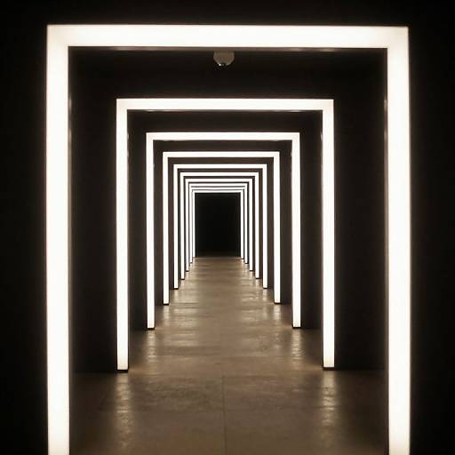 Infinite Luminous Corridor of Doorways