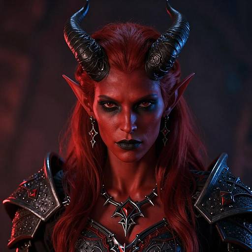 Striking Fantasy Warrior with Red Skin