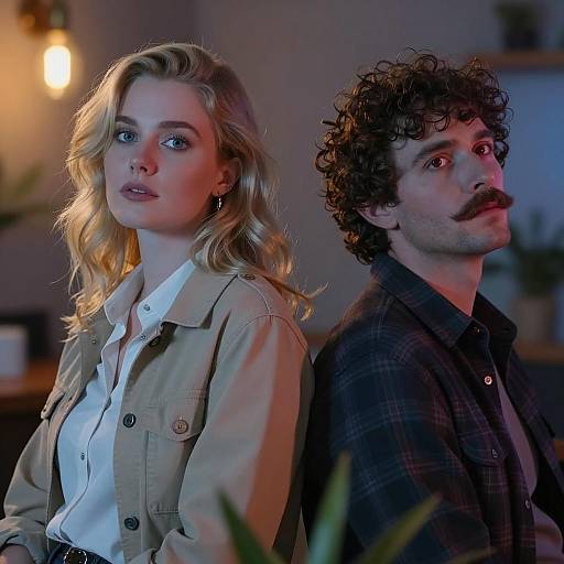 Dimly Lit Portrait of Two People