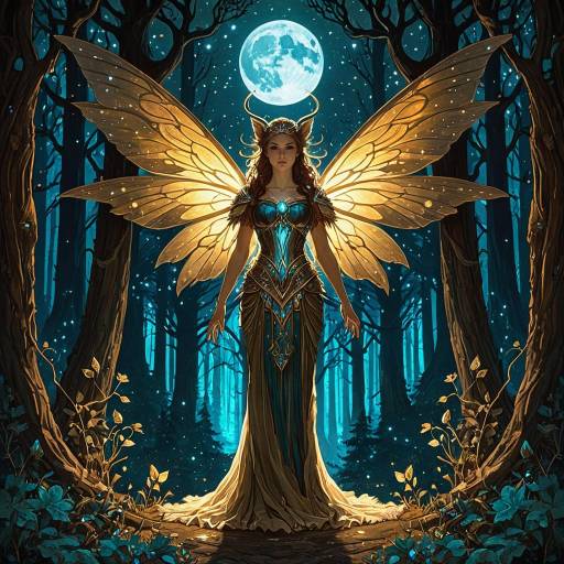 Enchanting Guardian Sprite Under Moonlight