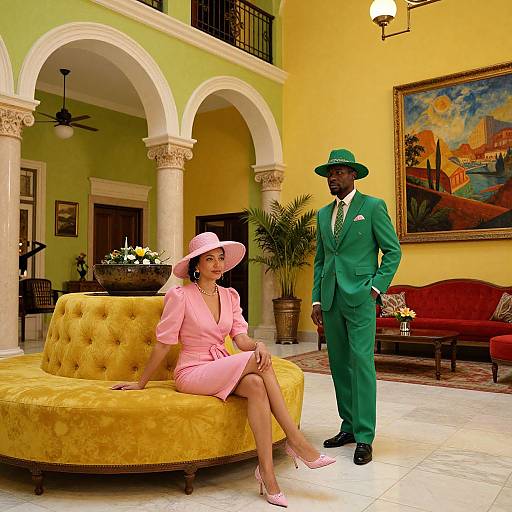 Vibrant Hotel Lobby Elegance