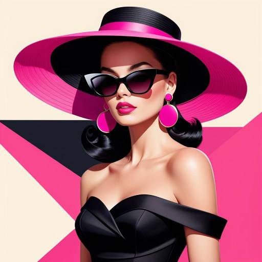 Retro Glamour: Stylish Woman Illustration