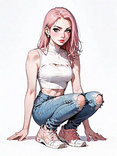 Chic Casual Woman in Pink Gingham