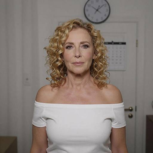 Middle-Aged Blonde in Dim Room