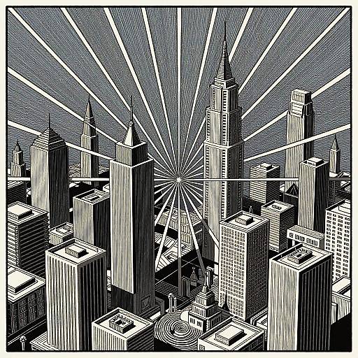 Futuristic Metropolis in Escher Style