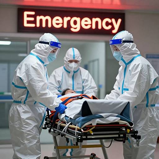 Emergency Medical Team Transporting Patient