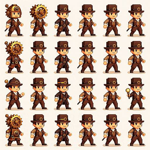 Steampunk Victorian Pixel Character Generator