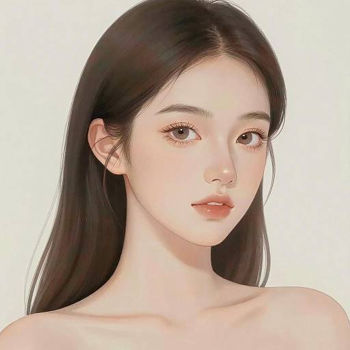 Portrait of a Young Woman in Minimalist Style