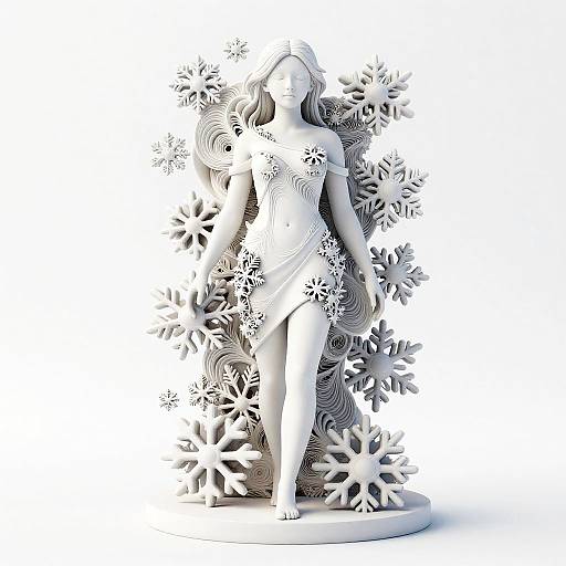 Hyperrealistic White Female 3D Sculpture