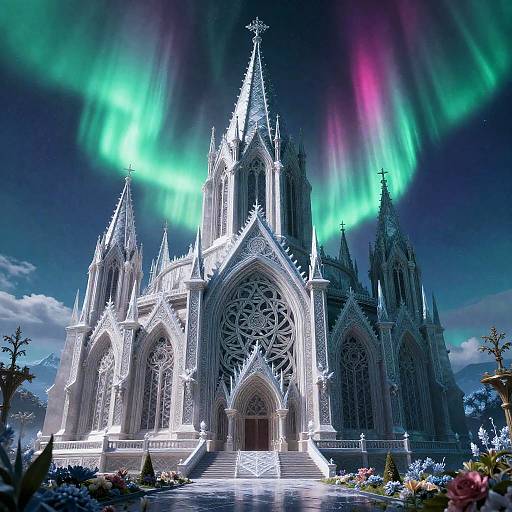Auroral Elven Cathedral in Frosted Garden