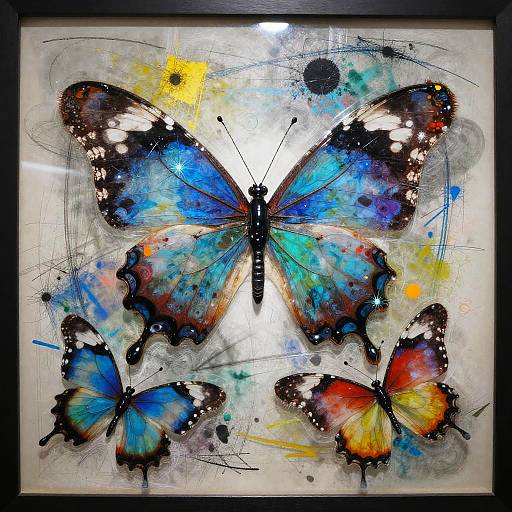 Ethereal Stained Glass Butterflies Art