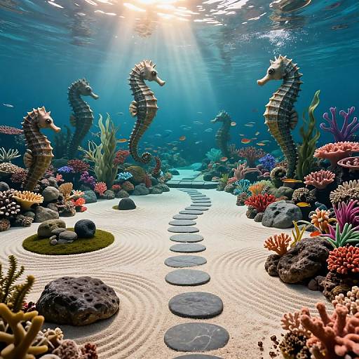 Surreal Zen Underwater Landscape