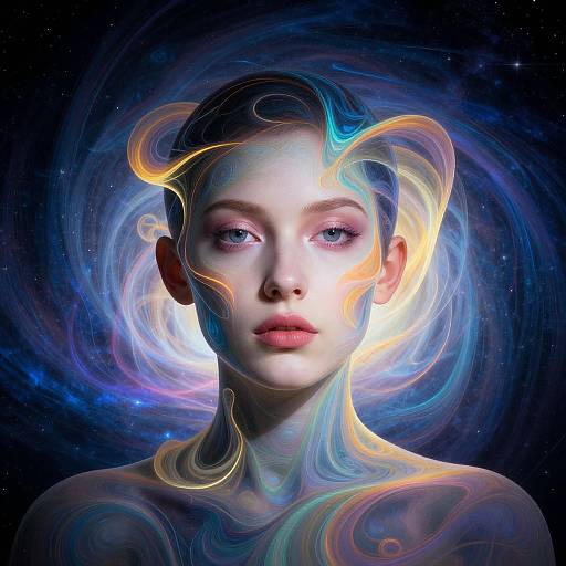 Hyper Surreal Cosmic Portrait