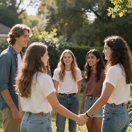Joyful Outdoor Gathering of Friends