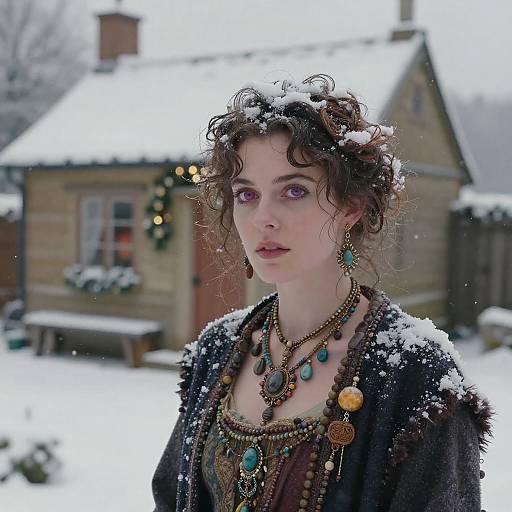 Festive Cabin in Winter Wonderland Scene