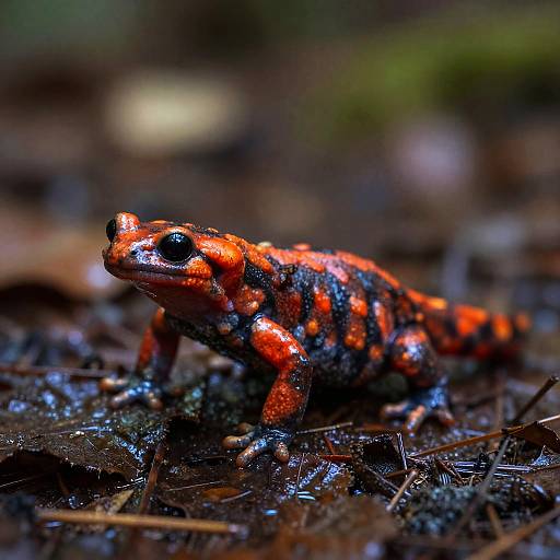 Hyper-Realistic Scarlet Fire Salamander