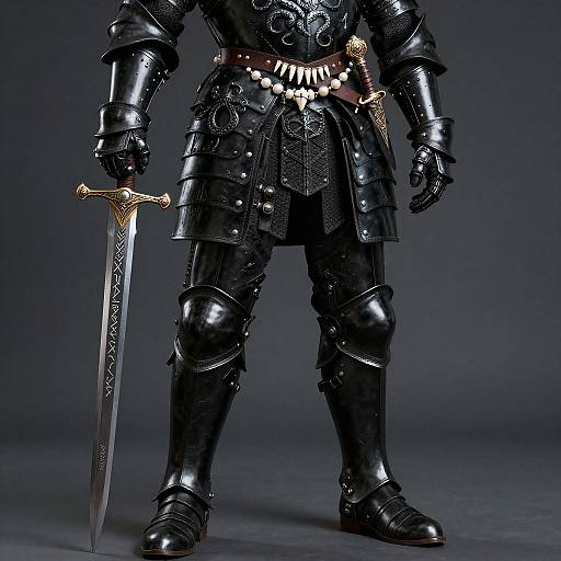 Intricate Black Leather Nautical Armor
