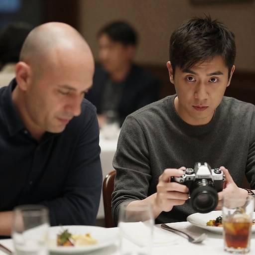 Candid Restaurant Moment Between Friends