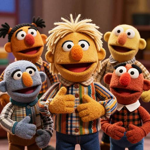 Quirky Blonde Muppet Puppet Portrait