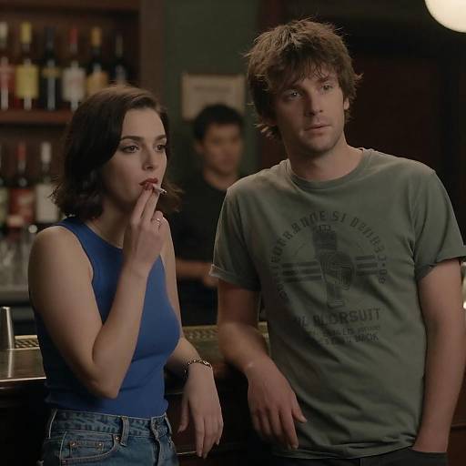 Intimate Bar Conversation Between Friends