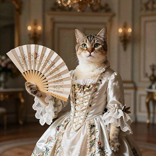 Regal Cat in 18th Century Attire