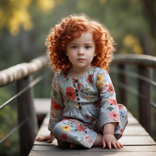Toddler Girl Sitting on Wooden Bridge