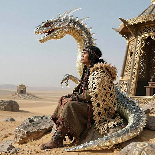 Nomadic Shaman Fleeing Crystal Basilisk