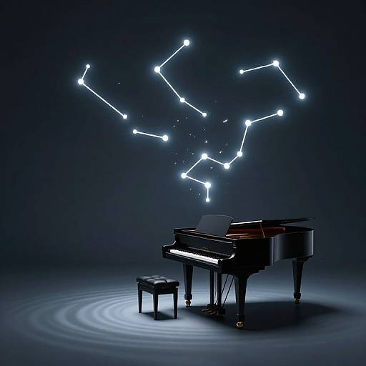 Floating Self-Playing Piano with Constellation Sounds