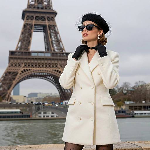 Chic Woman at the Eiffel Tower