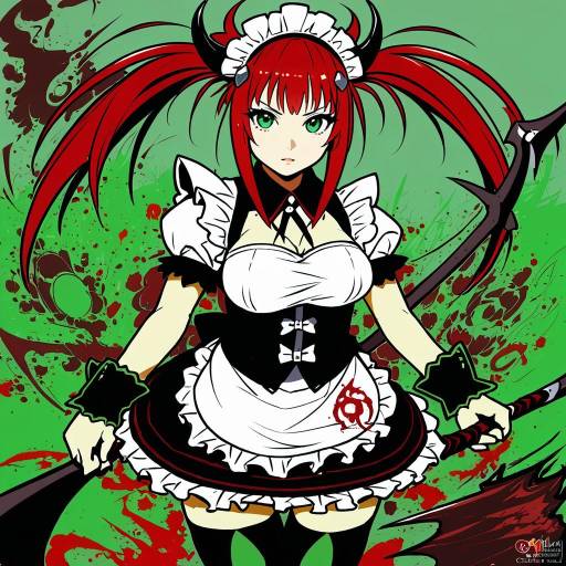 Illustration of Airi (the infernal temptress), queen's blade in the style of Mirin chikuwa