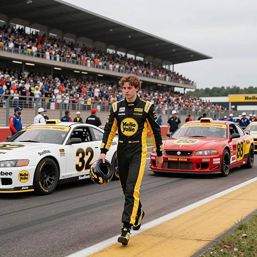 Racing Driver in Mello Yello Suit