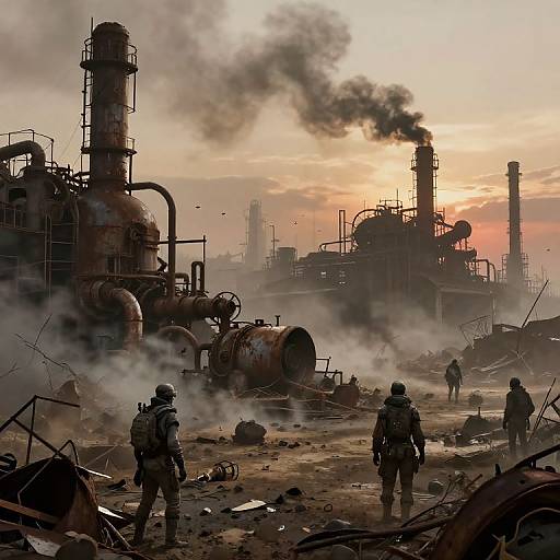 Dystopian Industrial Wasteland Scene