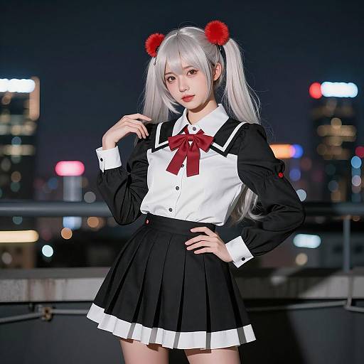 Chic Nighttime Rooftop Fashion