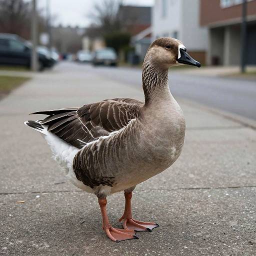 Tired Goose on Urban Pavement