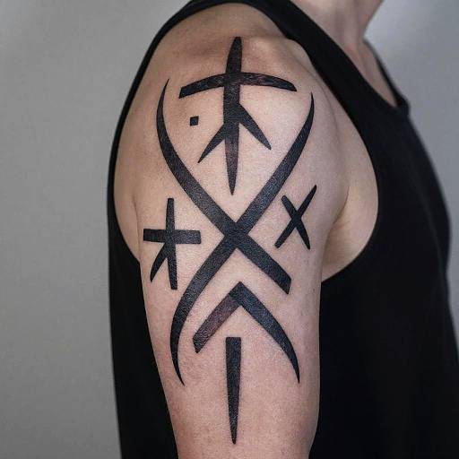 Norse Elder Futhark Bicep Tattoo
