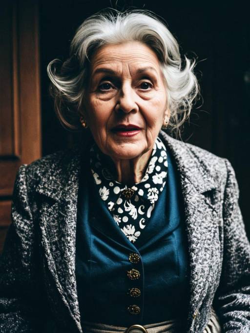 Elderly Woman in Vintage Clothing Portrait