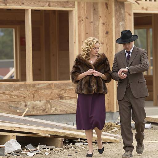 Couple Strolling Beside Construction Site