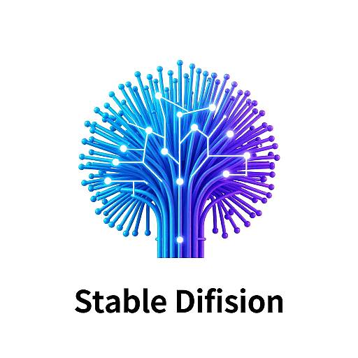 High-Tech Holographic Stable Diffusion Logo